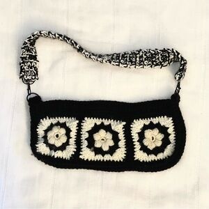 Black and White Crochet Purse